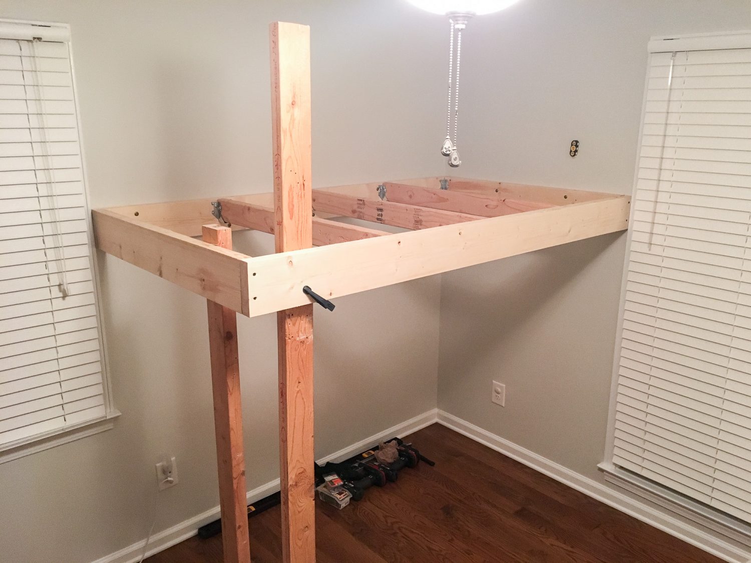 suspended loft bed from ceiling