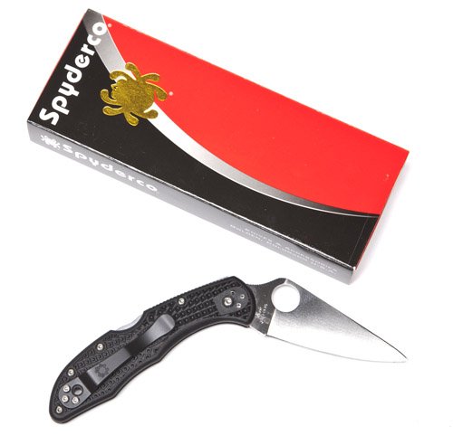 Example of a knife with a back lock.  Spyderco Delica.