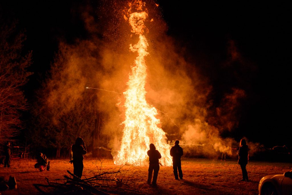 Large Christmas Tree Fire